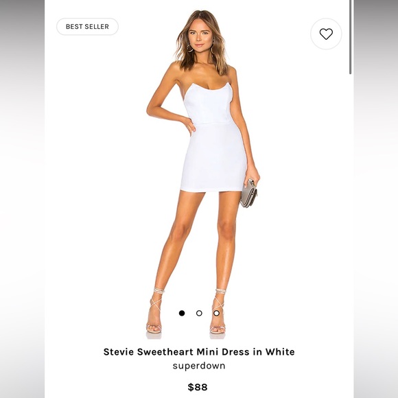 Revolve Stevie Mini Sweetheart Dress in White - Picture 2 of 8